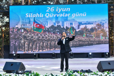 Xətai rayonunda 26 iyun-Azərbaycan Respublikasının Silahlı Qüvvələr Gününə həsr olunmuş konsert proqramı təşkil olunub+VİDEO