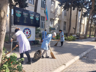 Xətai rayonunda təmizlik və abadlıq işləri çərçivəsində iməcilik və ağacəkmə aksiyası keçirilib