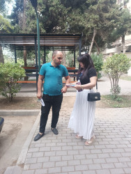 Xətai rayonunda  əhali arasında sosial işin təşkili və  mövcud sosial xidmətlər haqqında maarifləndirmə tədbirləri aparılmışdır