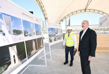 Azərbaycan Respublikasının Prezidenti İlham Əliyev Bakıda Zəfər parkında aparılan tikinti işləri ilə tanış olub.