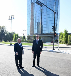 Prezident İlham Əliyev “Cavanşir” körpüsünün yerində inşa olunmuş yeni avtomobil yolunun açılışında iştirak edib