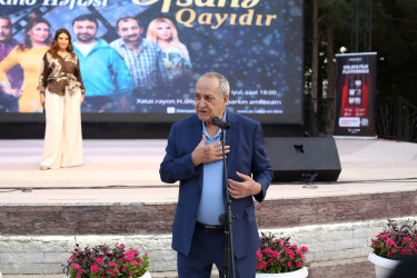Xətai rayonunda  Heydər Əliyev adına istirahət parkının amfiteatr səhnəsində  Xalq artisti Rasim Balayevlə görüş və “Kino həftəsi”nin açılış mərasimi baş tutub.