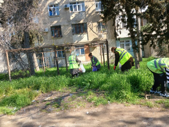 Xətai rayonunda təmizlik və abadlıq işləri çərçivəsində iməcilik və ağacəkmə aksiyası keçirilib