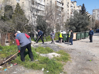 Xətai rayonunda təmizlik və abadlıq işləri çərçivəsində iməcilik və ağacəkmə aksiyası keçirilib