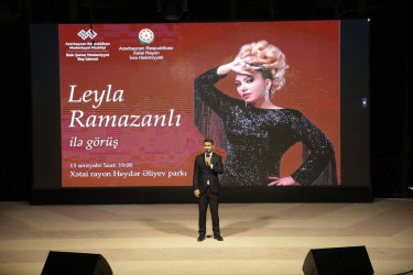 Xətai rayonunda müğənni Leyla Ramazanlı ilə görüş təşkil olunub