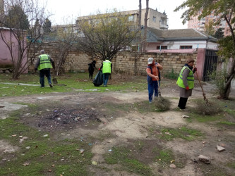 Xətai rayonunda təmizlik və abadlıqla bağlı daha bir iməclik keçirilib