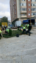 Xətai rayonunda növbəti həyət abadlaşdırılır.