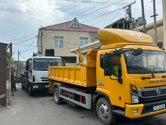 Xətai rayonunun Kazımağa Kərimov küçəsində kompleks abadlıq işləri aparılır