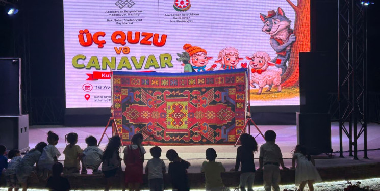 Xətai rayonunda uşaqlar üçün “Üç quzu və Canavar” kukla tamaşası nümayiş olunub